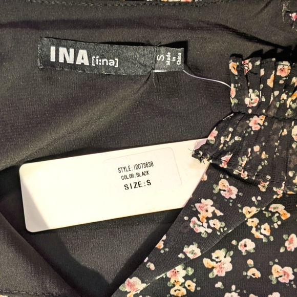 INA Ditsy Floral Shift Maxi Dress with Waist Tie, Small - Picture 8 of 14